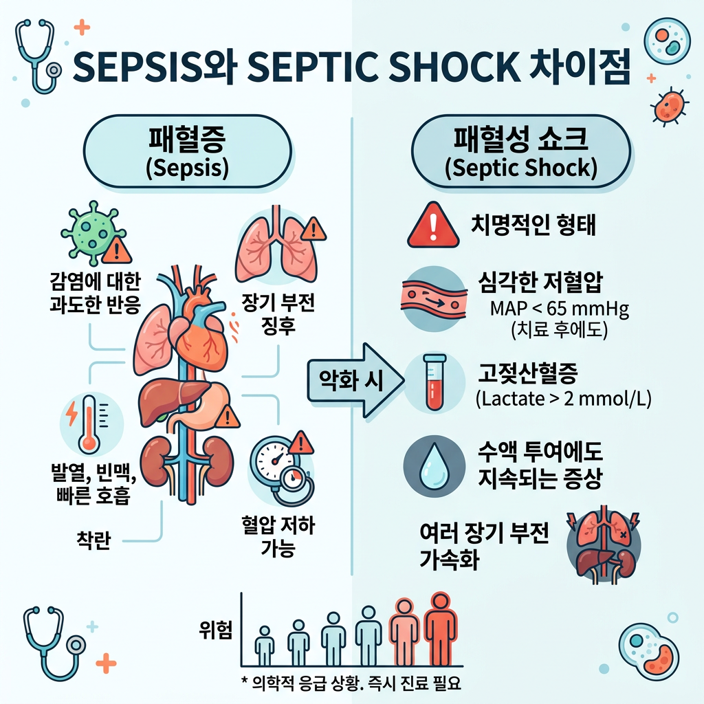Sepsis와 Septic Shock 차이점｜패혈증, 패혈성 쇼크 증상 및 간호 핵심